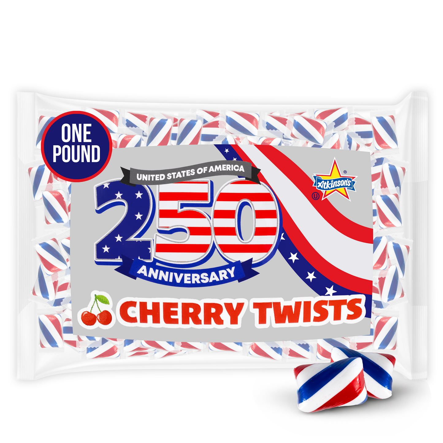U.S.A. 250th Anniversary Red, White & Blue Cherry Twists