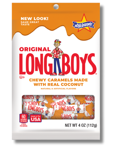 Long Boys® Jrs. Coconut Caramels - 4 oz Peg Bag