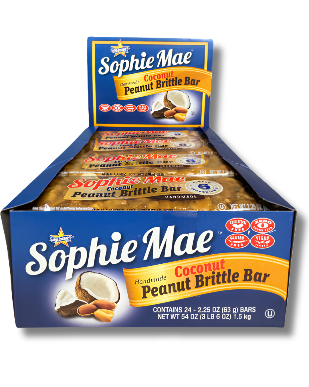 Sophie Mae® Coconut Peanut Brittle 2.25 oz Bar – Atkinson Candy Co.