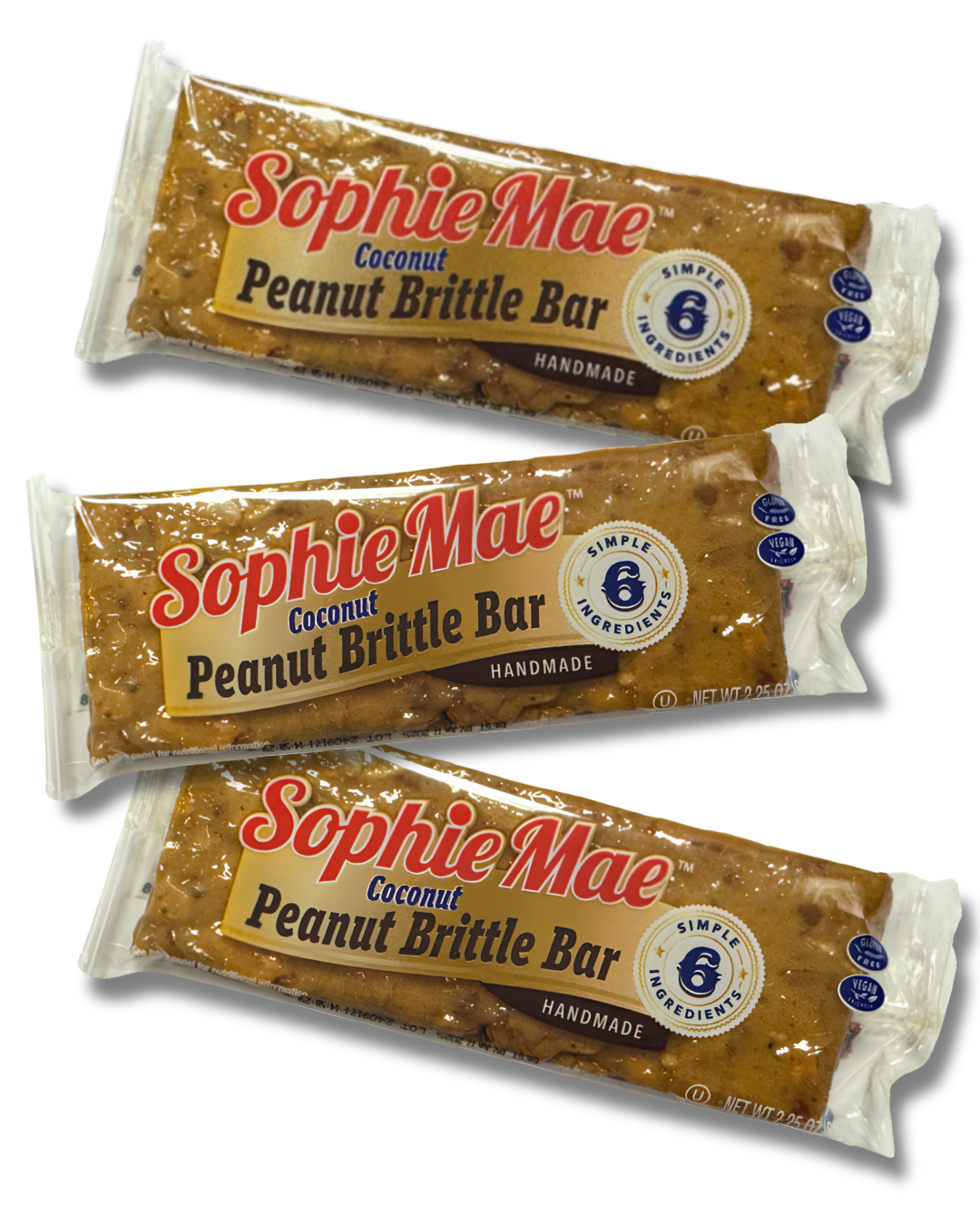 Sophie Mae® Coconut Peanut Brittle 2.25 oz Single Bar