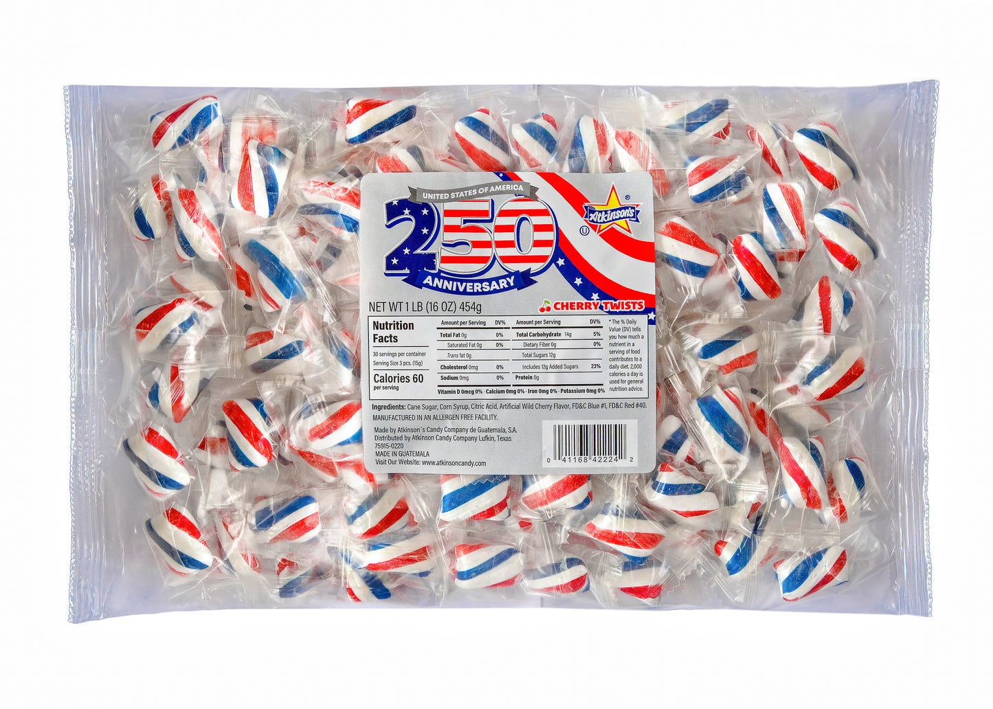 U.S.A. 250th Anniversary Red, White & Blue Cherry Twists