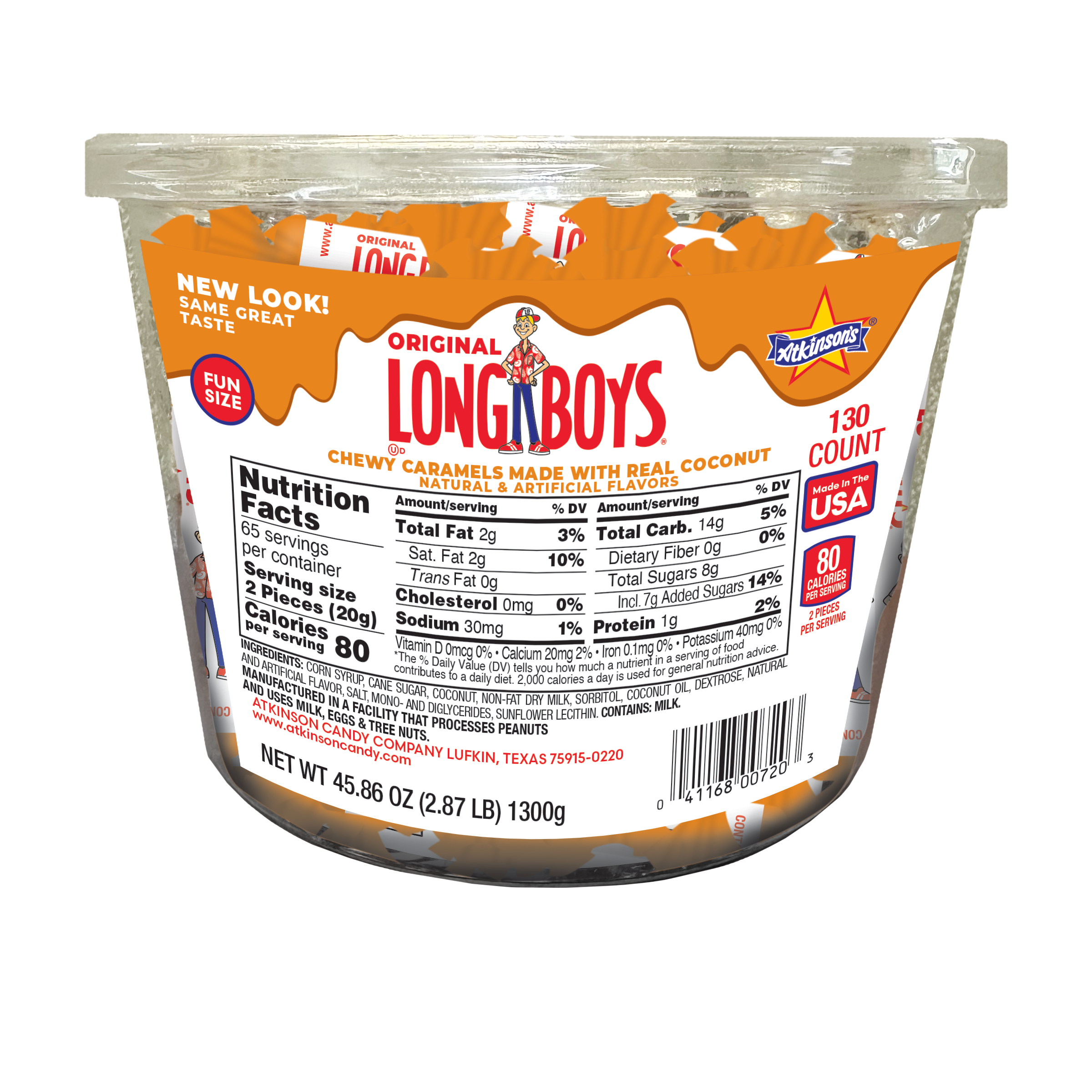 Long Boys® Coconut Fun Size Caramels - Tub (130 count) – Atkinson