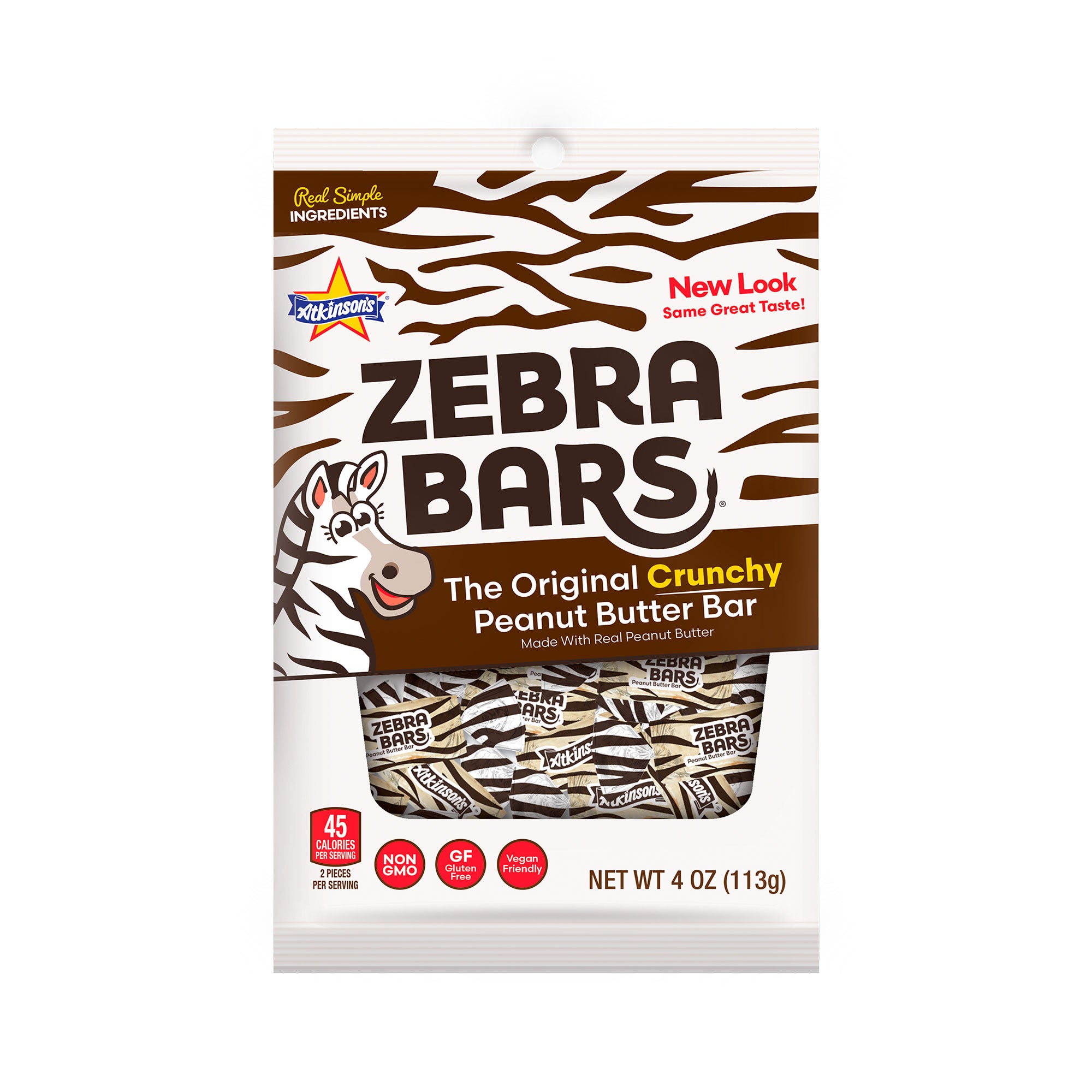 ピーナッツ Zebra Bars™ Bite Size - 4 oz Peg Bag – Atkinson Candy Co.