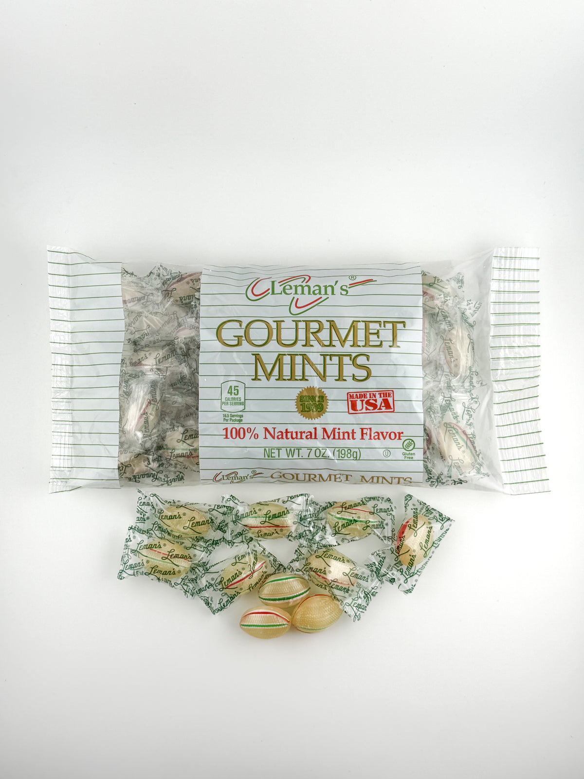 Lessgo Mints Leman's® Mints Footballs - 7 oz Bag – Atkinson Candy Co.